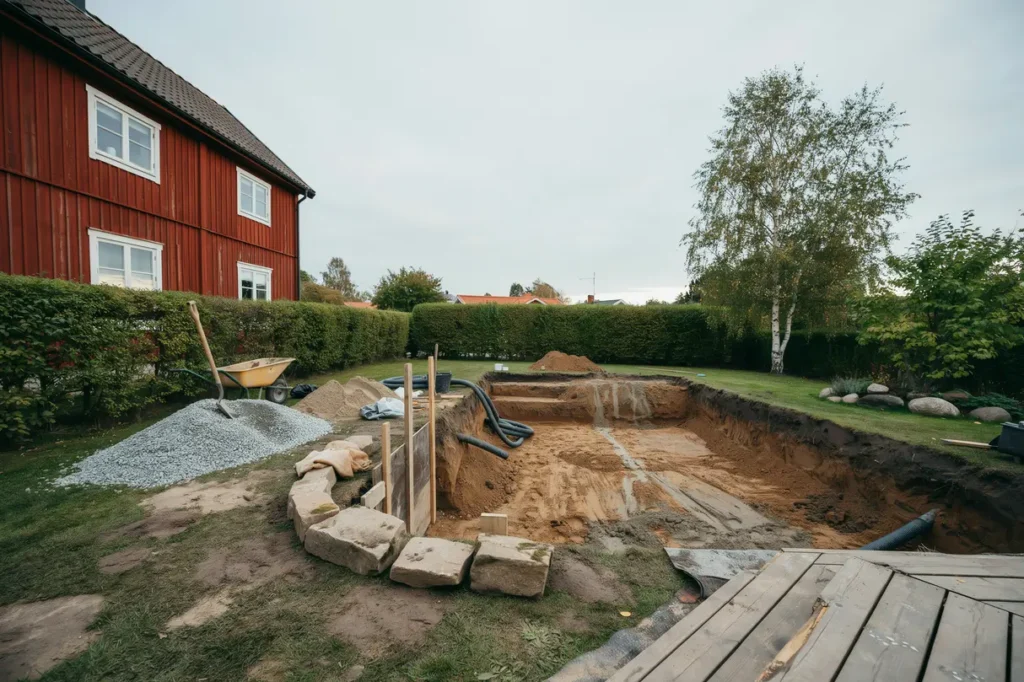 bygga pool hemma guide till planering kostnad och smarta val f r din tomt